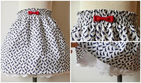 Tutorial y esquema patrón gratis para una falda de niña