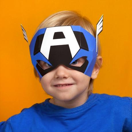 Máscara para disfraz infantil casero del Capitán América