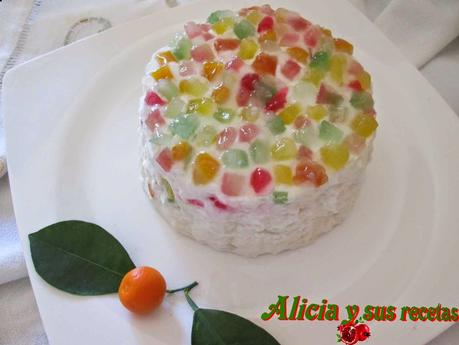 ARROZ CON LECHE Y FRUTAS ESCARCHADAS