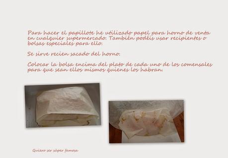 Rodaballo con langostinos en papillote Rodaballo con langostinos en papillote