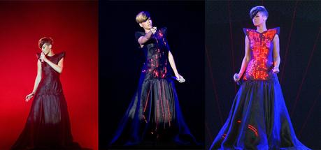 Los 15 vestidos más techie en actuaciones musicales: celebrities y wearables