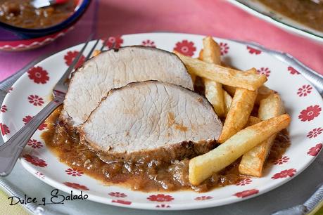 Cinta de Lomo con Miel, Mostaza y Cebolla Caramelizada Cinta de Lomo con Miel, Mostaza y Cebolla Caramelizada