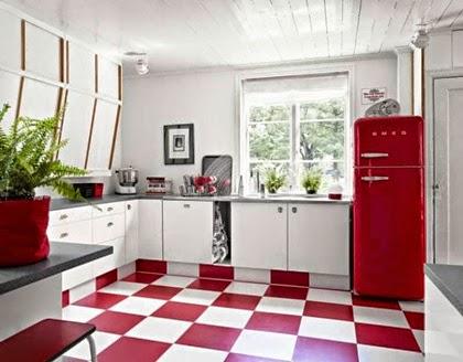 Cocinas vintage en rojo