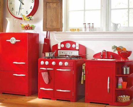 Cocinas vintage en rojo