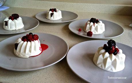 PANNA COTTA CON CHOCOLATE Y FRUTOS ROJOS