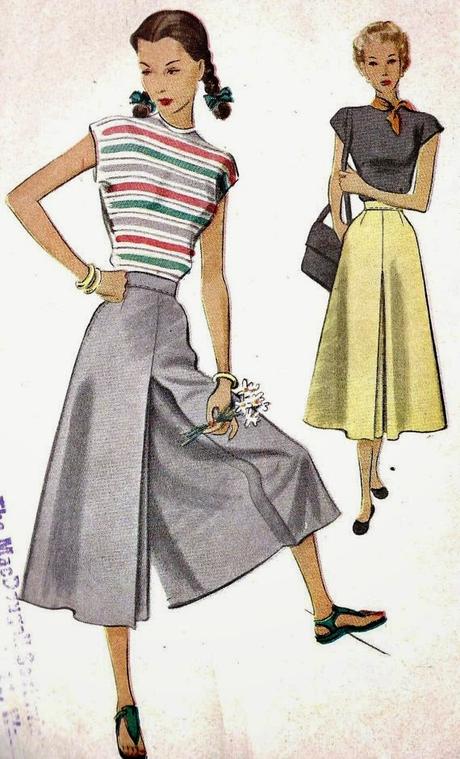 pantalones culottes nueva tendencia inspiración vintage pantalones culottes nueva tendencia inspiración vintage