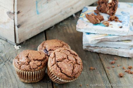 Receta: Muffins de Teff, Chocolate y Nueces (sin gluten, sin lácteos, sin azúcar refinado)