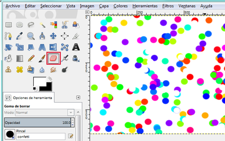 Crea un pincel de efecto confeti con Gimp