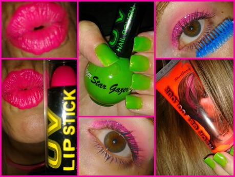 Look con maquillaje de neón. Look con maquillaje de neón.