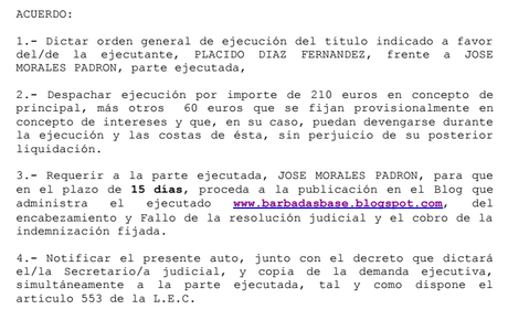 Condenan al administrador de este blog a pagar 210 euros a Don Plácido, pero no irá a prisión al menos de momento