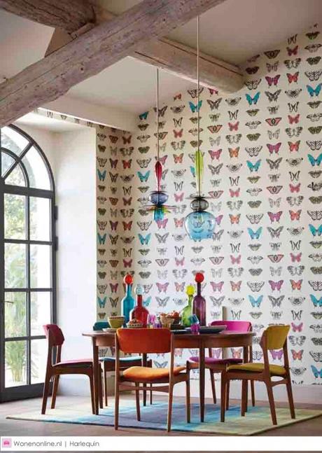 SERÁN ÉXITOS ESTA PRIMAVERA Papeles pintados, telas , harlequin , decorar con papel, decorar con telas, papel mariposas
