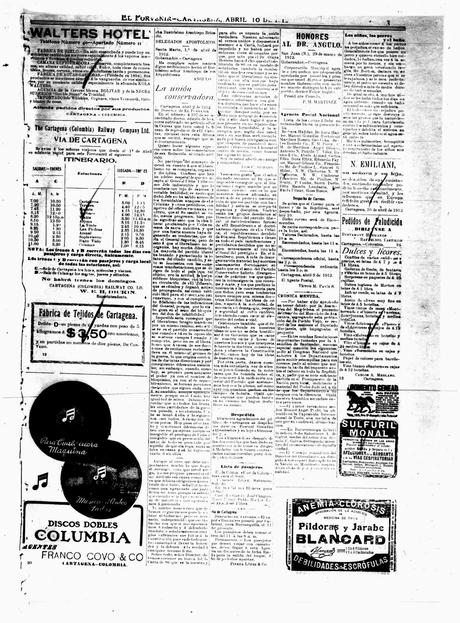 FUENTES PRENSA CARTAGENA 1912 (PERIODICO EL PORVENIR)