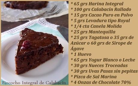 Bizcocho de Calabacín. Receta. Bizcocho Integral de Calabacín {Sin Azúcar}