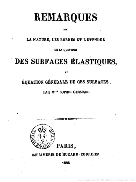 Sophie Germain (Francia, 1776-1831)