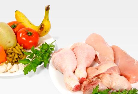 Alimentos frescos, perros sanos alimento natural para perros