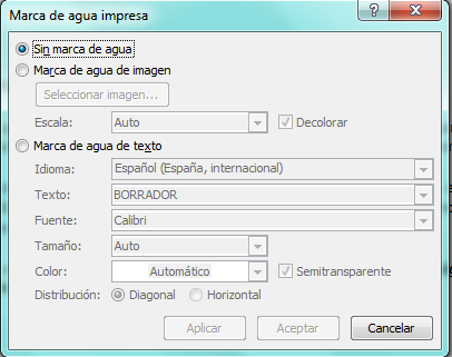 Como insertar una marca de agua en Word