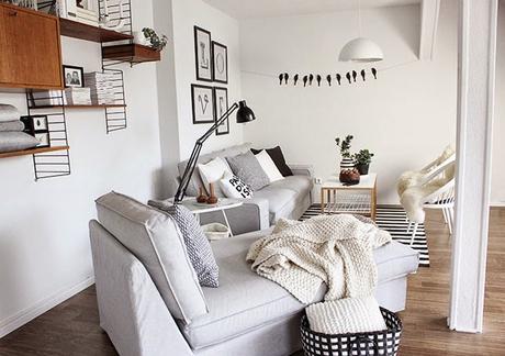 Un salón con encanto y un DIY para paredes en BLANCO Y NEGRO Un salón con encanto y un DIY para paredes en BLANCO Y NEGRO