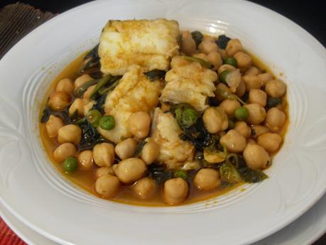 Potaje de garbanzos con bacalao rápido