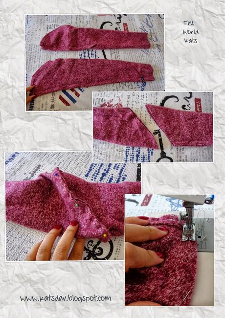 Transformación un jersey en una falda Transformación un jersey en una falda