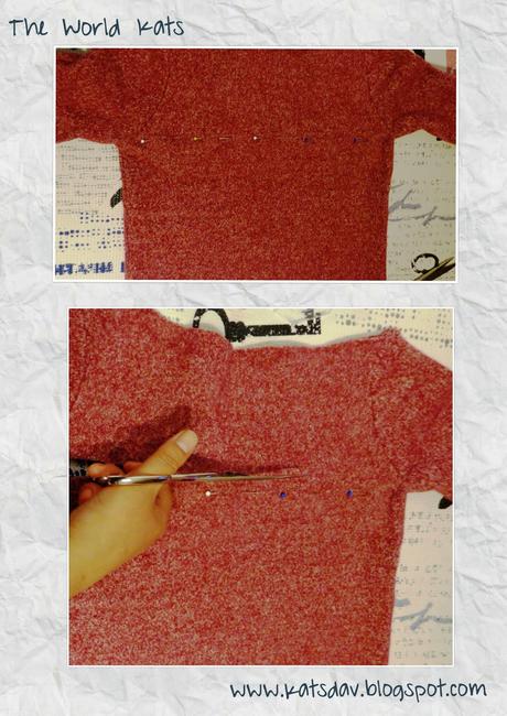 Transformación un jersey en una falda Transformación un jersey en una falda