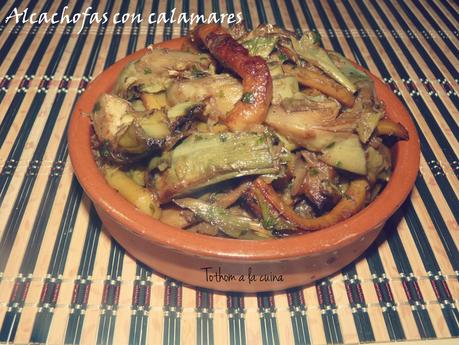 ALCACHOFAS CON CALAMARES ALCACHOFAS CON CALAMARES