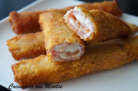 Rollitos de jamón y queso Rollitos de jamón y queso