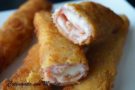 Rollitos de jamón y queso Rollitos de jamón y queso