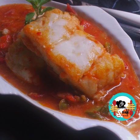 Bacalao con fritada de pimientos Bacalao con fritada de pimientos