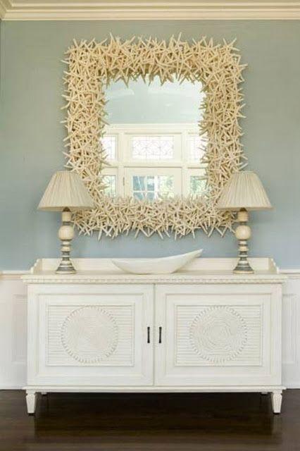 beach house mirror - starfish! Every house needs a little ocean. Even if you don't live near the coast.  Asian decor....also for every home!