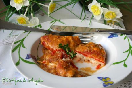 Pimientos del Piquillo rellenos de atún y bechamel El Ágora de Ángeles pimientos rellenos