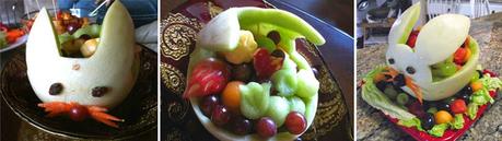 Conejo de sandía con fruta Conejo de sandía con fruta
