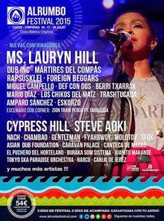 Alrumbo Fest 2015: Lauryn Hill, Mártires del Compás, Def Con Dos, Miguel Campello, Los Chikos del Maíz, Berri Txarrak...