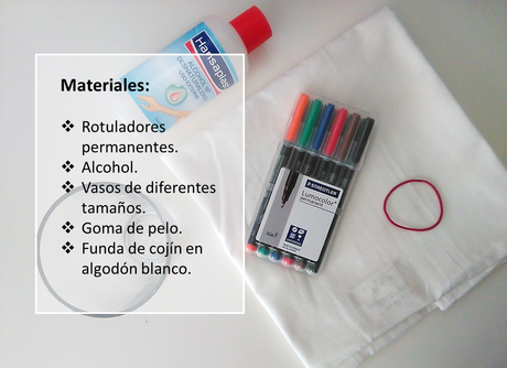 DIY: Un cojín  con rotuladores y alcohol