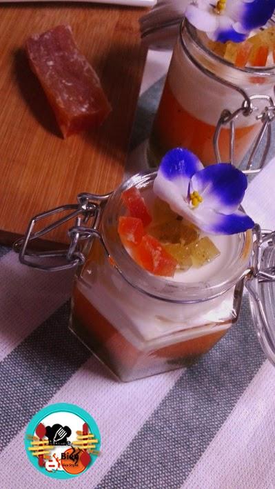 Bavaroise de papaya/naranja con queso Bavaroise de papaya/naranja con queso