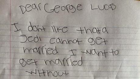 La carta que un niño envió a George Lucas para que permita a los Jedi casarse