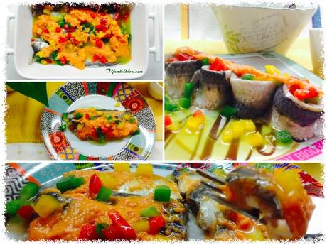 Sardinas con vinagreta de pimientos y salmorejo Sardinas con vinagreta de pimientos y salmorejo