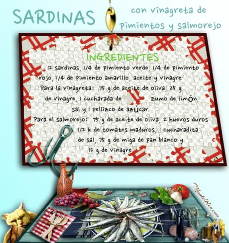 Sardinas con vinagreta de pimientos y salmorejo Sardinas con vinagreta de pimientos y salmorejo