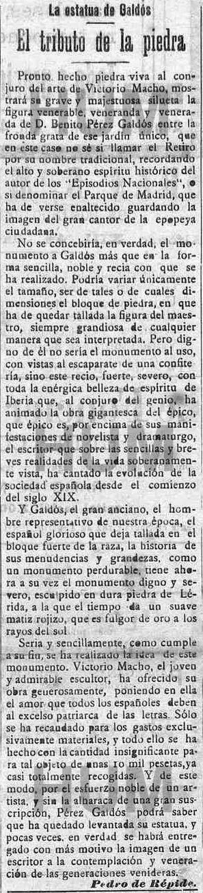Monumento a Pérez Galdós. Parte 2: 1918, Victorio Macho Monumento a Pérez Galdós. Parte 2: 1918, Victorio Macho
