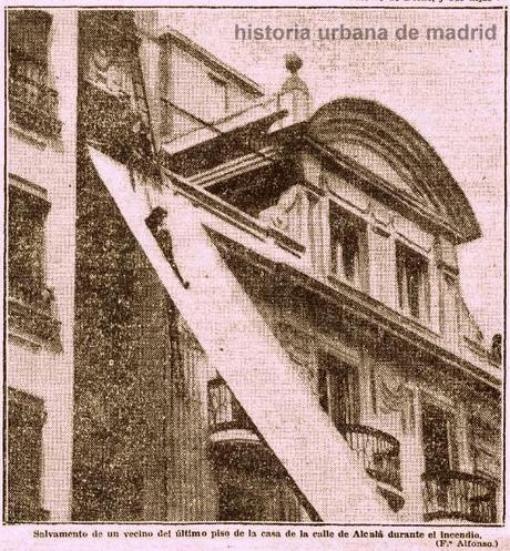 Incendio en la calle de Alcalá. Madrid, 1930