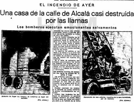 Incendio en la calle de Alcalá. Madrid, 1930