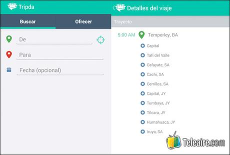 Tripda para compartir viajes en coche capturas de la aplicacion Tripda