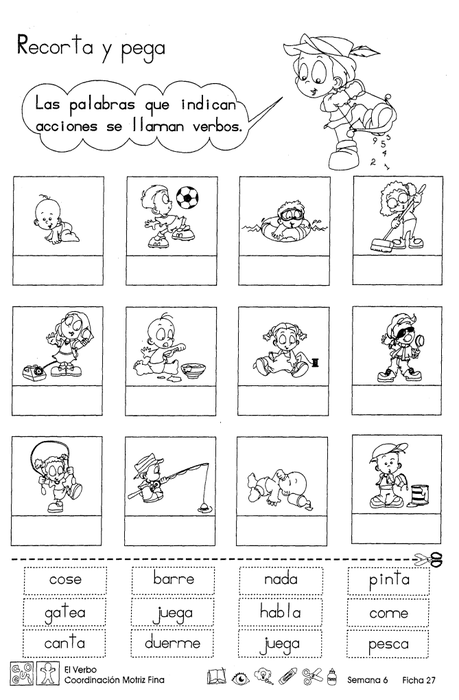 El verbo coordinación motriz fina 2do Grado El Verbo coordinación motriz fina