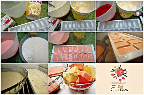 Postre light de gelatina y helado Postre light de gelatina y helado