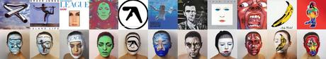 Artista crea portadas de álbumes famosos en su cara