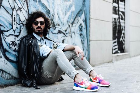WHERE IS OUR SUMMER? glamournarcotico_fire_meets_gasoline_asos_shirt_h&m_skinny_jeans_mouet_sunglasses_Nike_Roshe_Run_Hypercolour_Biker_Street-Style_Menswear_Charlie-Cole_spain (23)