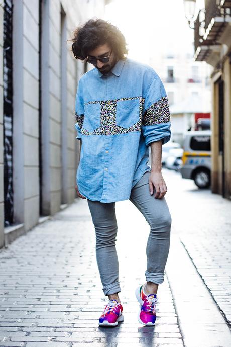 WHERE IS OUR SUMMER? glamournarcotico_fire_meets_gasoline_asos_shirt_h&m_skinny_jeans_mouet_sunglasses_Nike_Roshe_Run_Hypercolour_Biker_Street-Style_Menswear_Charlie-Cole_spain (27)
