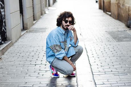 WHERE IS OUR SUMMER? glamournarcotico_fire_meets_gasoline_asos_shirt_h&m_skinny_jeans_mouet_sunglasses_Nike_Roshe_Run_Hypercolour_Biker_Street-Style_Menswear_Charlie-Cole_spain (10)