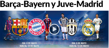 Calendario Semifinales champions league 2015:: fechas y horas Calendario Semifinales champions league 2015:: fechas y horas