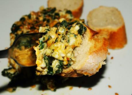 CREMA DE ESPINACAS & REVUELTO DE ESPINACAS CON SEMILLAS DE LINO CREMA DE ESPINACAS & REVUELTO DE ESPINACAS CON SEMILLAS DE LINO