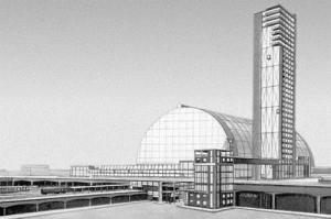 Traducimos poesía rusa al español N°5: Constructivismo (1913) Un ejemplo de arquitectura: el proyecto final de la estación central de trenes en Moscú, 1925. Arquitector: Andréy Búrov.